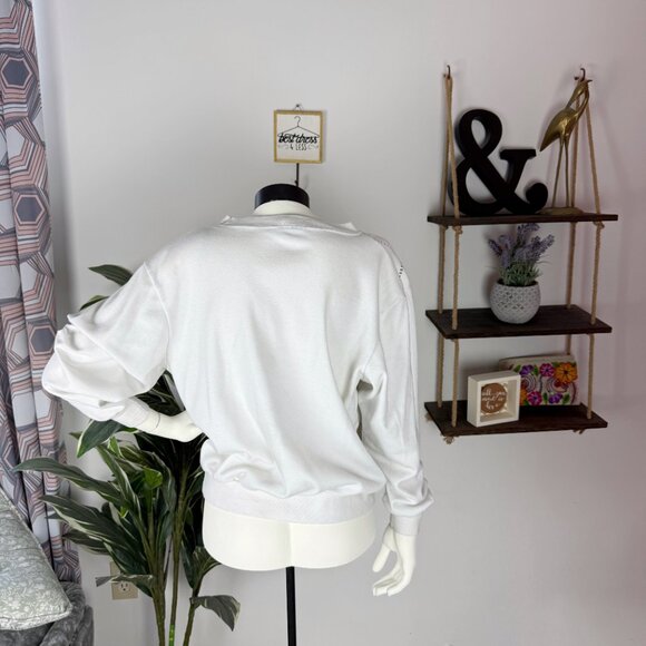 Russ Studio Vintage White Diamond Quilted Sweatshirt - Picture 5 of 5